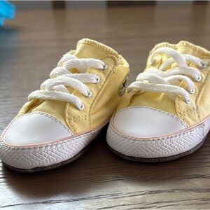 Converse Yellow and White Baby Walker Sneakers